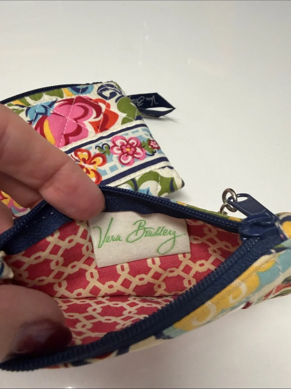 Vera Bradley Floral Zip Coin Pouch & Mini Card Case - Pink, Red, Blue, Green